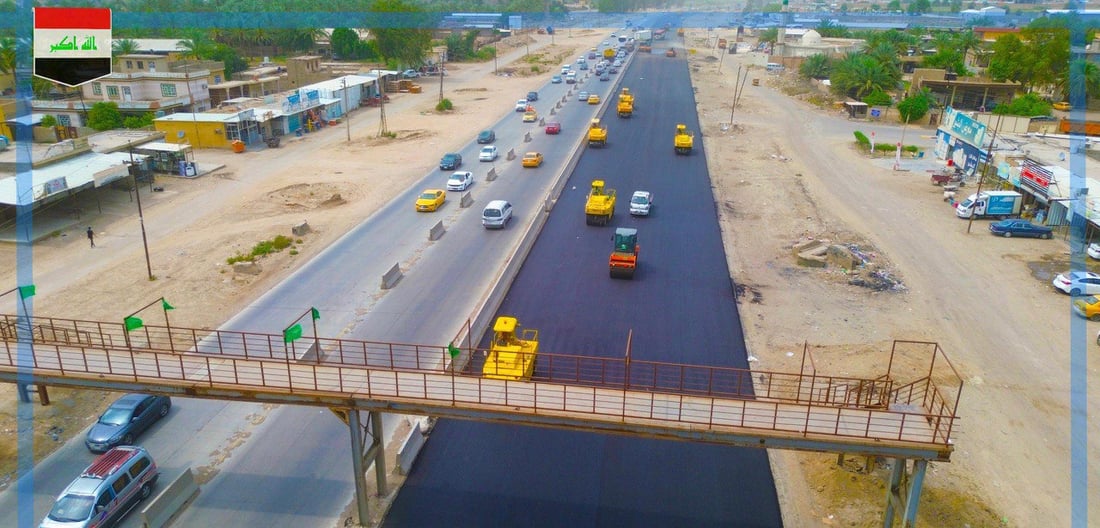 بغداد تعلن إنجاز المرحلة الأولى من تبليط طريق بغداد – موصل بطول 16 كم (صور)