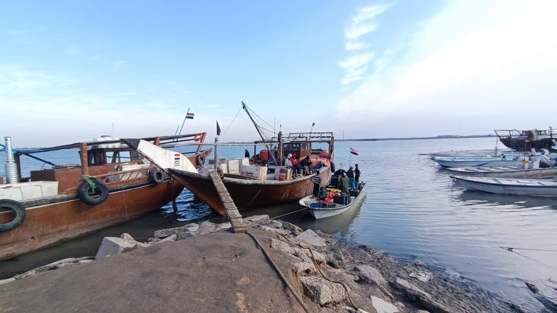 أمواج البحر العالية تمنع إبحار الصيادين مجدداً.. أسعار السمك في مزاد الفاو