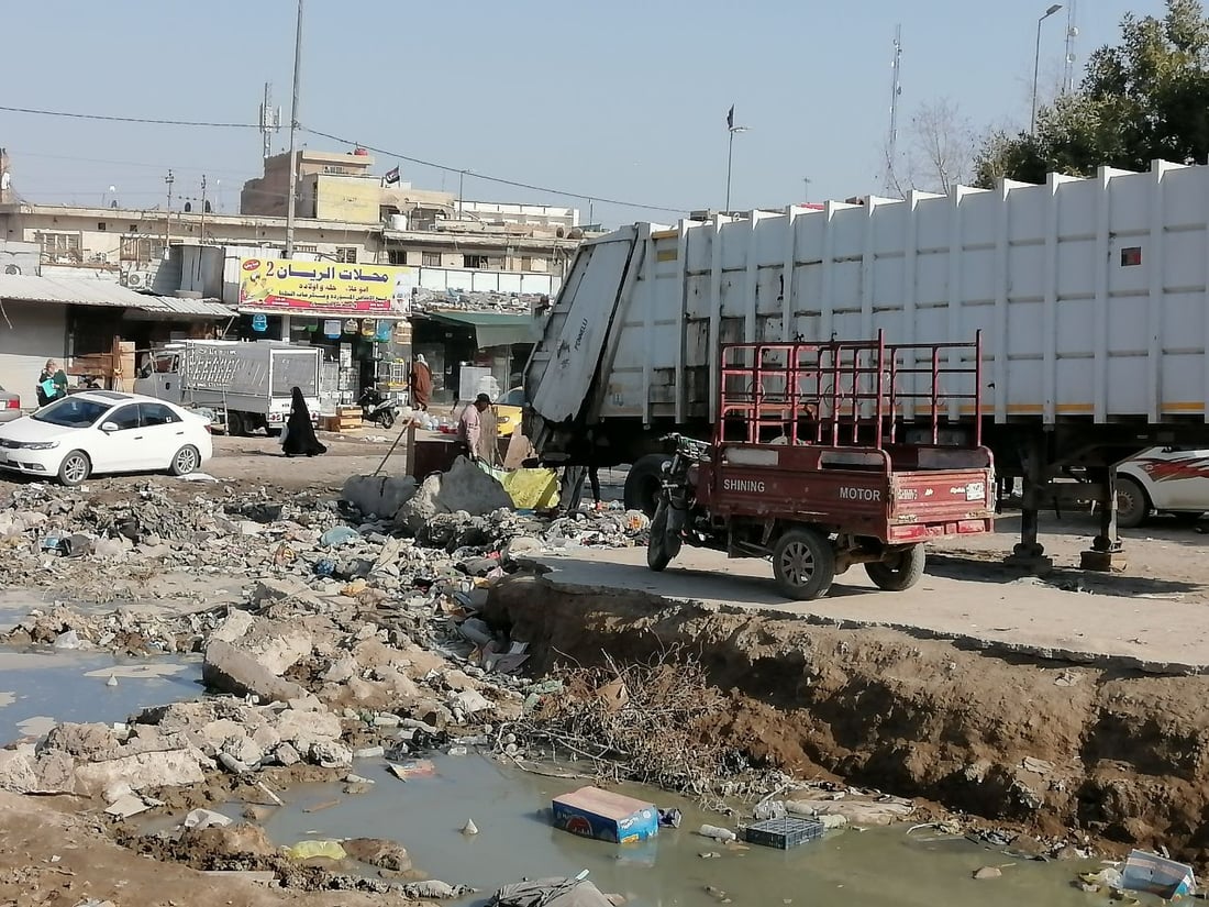 بلدية الحلة عن حاوية نفايات السوق العملاقة: مضطرون لإبقائها