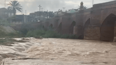 ئەڵوەن خوڕەى دێت و مەترسی لافاوی دروست کردووە