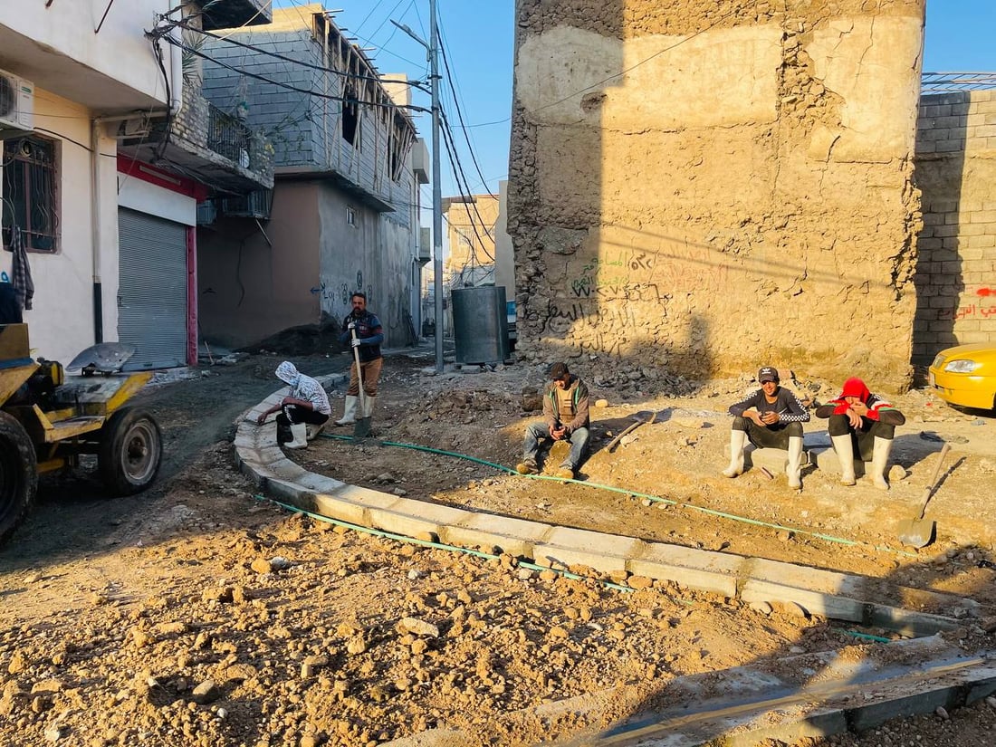 الموصل: لتسهيل أعياد الميلاد ورأس السنة.. تبليط أزقة كنيسة مار توما (صور)