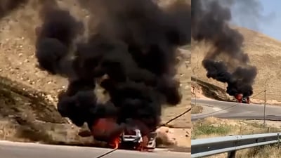 ​هاوڵاتییەک ئۆتۆمبێلەکەى خۆى سووتاند