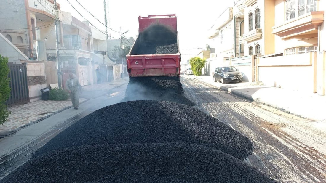 شەقامە تێکچووەکانى هەولێر قیرتاو دەكرێن
