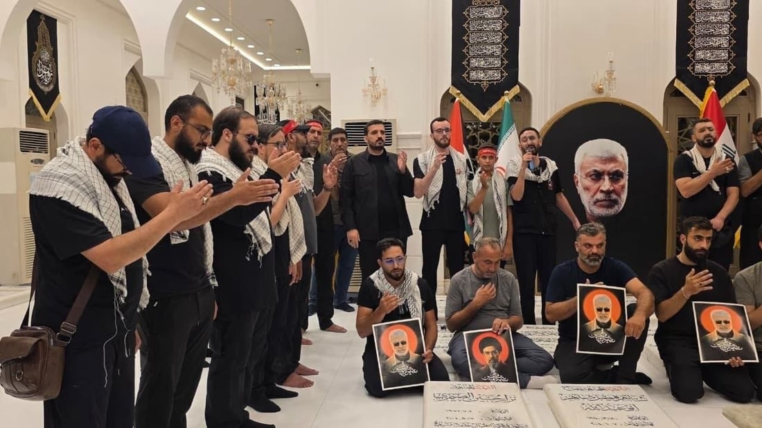 صور: جرحى “البيجر” يزورون قبر أبو مهدي المهندس في النجف
