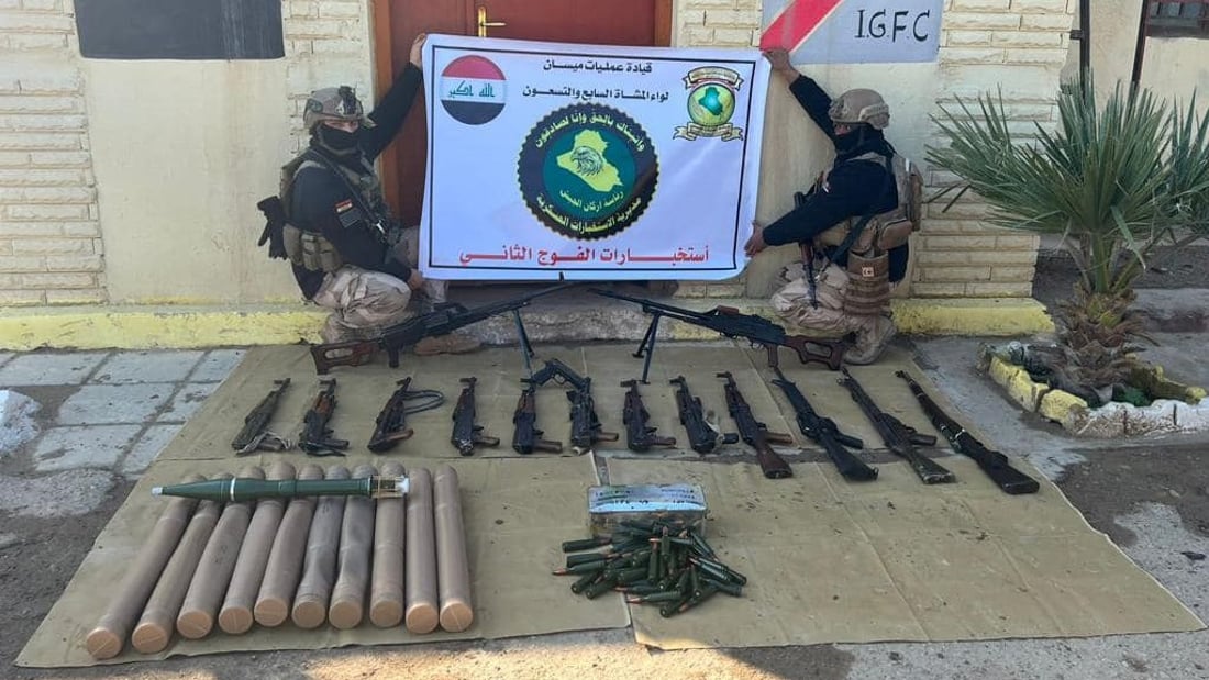 عمليات ميسان تلقي القبض على 3 متهمين وتضبط كميات كبيرة من الأسلحة والعتاد