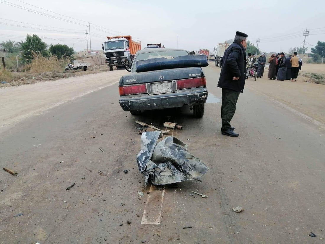 بالصور: تصادم “تويوتا ولوري” وإصابة شخصين في حادث جنوب شرقي الناصرية