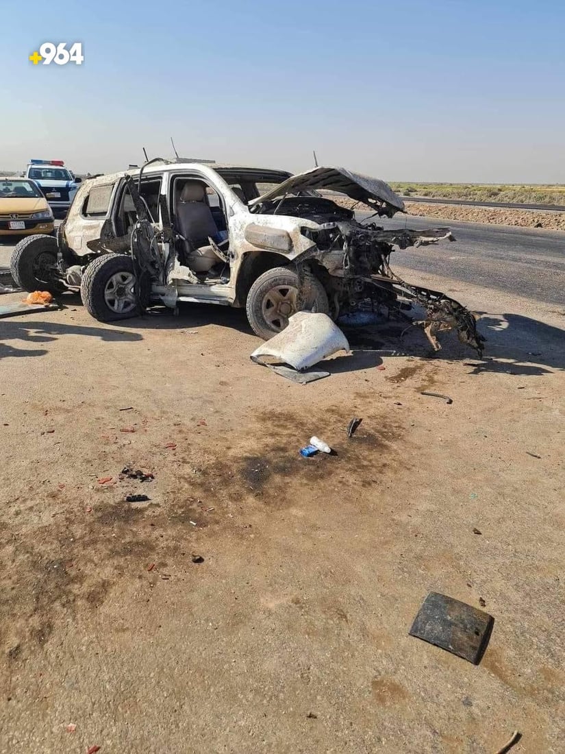 صور: مصرع شقيقة وابنة وزير النفط في حادث سير مروع على طريق الديوانية