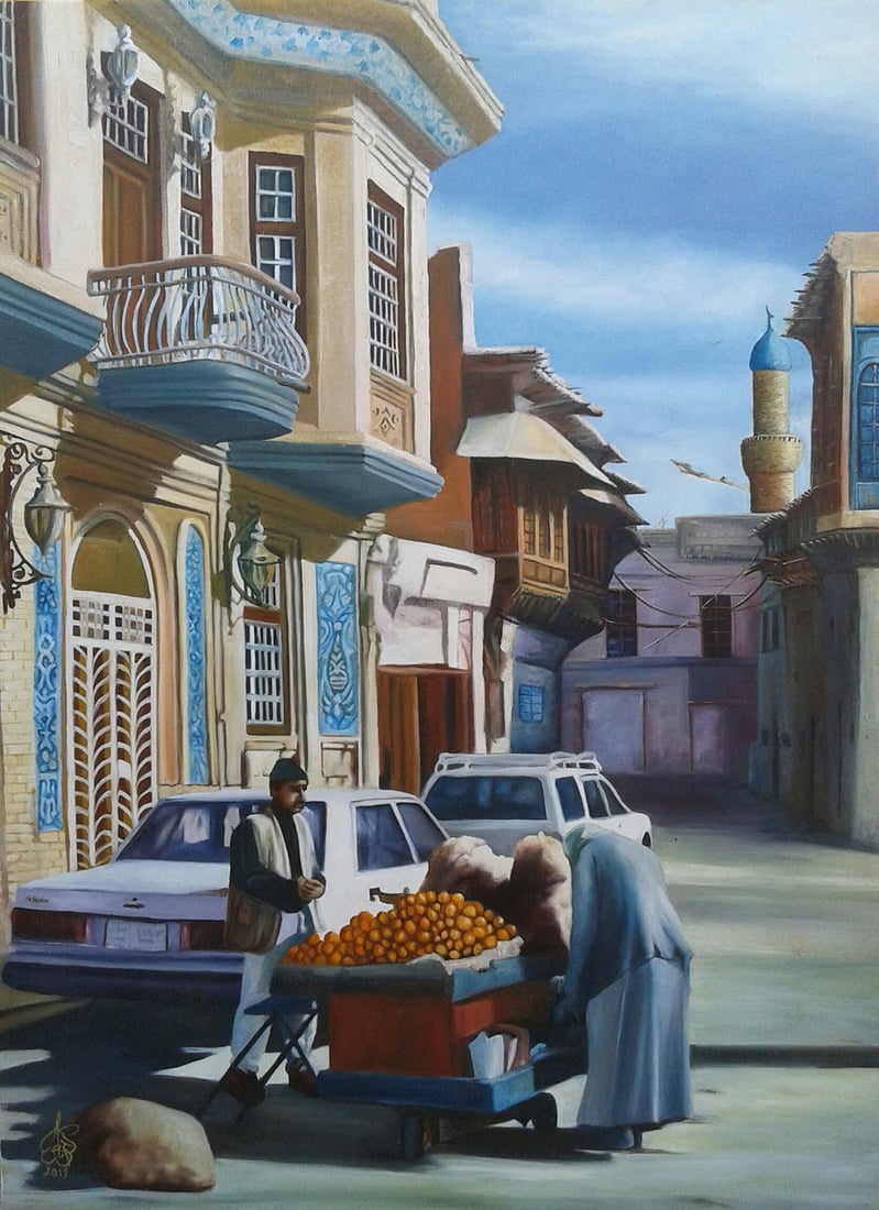 “بالدشداشة والعقال”.. ستيني بموهبة فطرية يُجسّد طبيعة الريف بلوحات عالمية