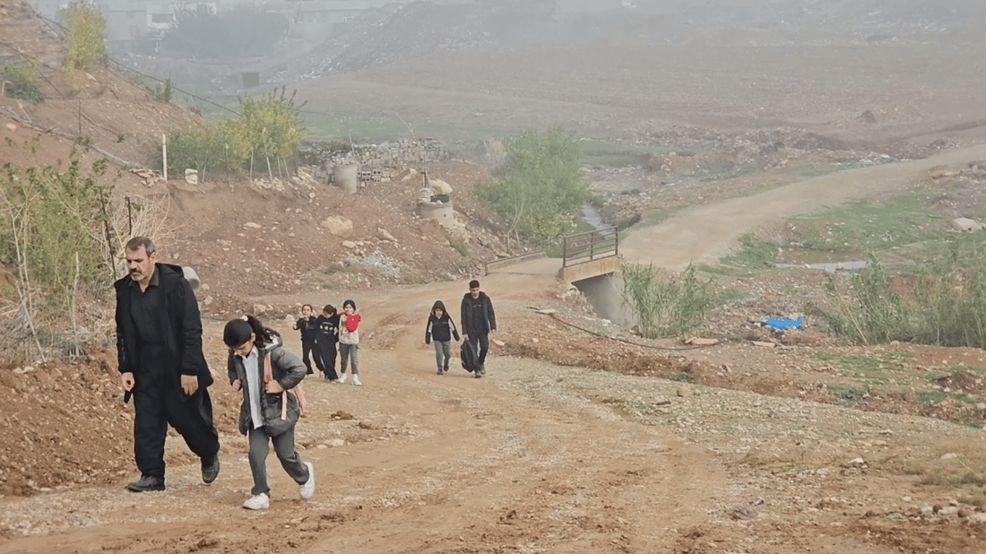 زیاتر لە 100 خوێندکار لە کۆیە بەڕێگایەکی مەترسیدار دەچنه قوتابخانە