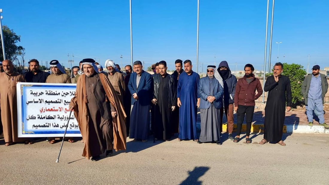 البصرة: مظاهرة غاضبة جداً من التصميم الأساس في ناحية “الثغر”: إنه استعمار (صور)