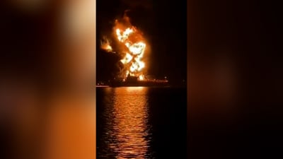 العراق يطفئ موانئه النفطية بعد احتراق الناقلات الأجنبية قبالة الفاو