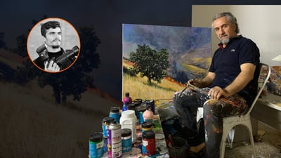 دیمه‌نێكی ئاگره‌كه‌ى هه‌ڵه‌بجه‌ له‌لایه‌ن شێوه‌كارێكه‌وه‌ كراوه‌ته‌ تابلۆ