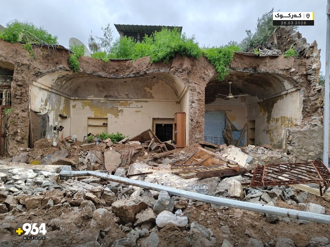 بەهۆی با و بارانەوە دوو خانوو روخاون و پێنج کەسیش بریندارن