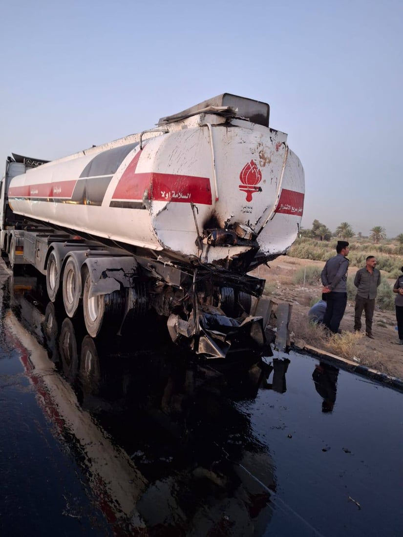 صور من حادث الديوانية المروع.. حافلة الزوار الإيرانيين ارتطمت بصهريج نفط