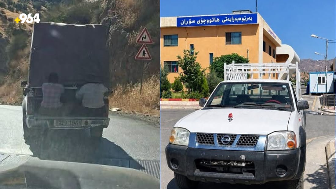 لە سۆران دەست بەسەر پیکابێکدا گیرا؛ سەرنشینەکانی خستبووە مەترسییەوە