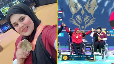 بنت ديالى تألقت في إفريقيا.. حنان رفعت 113 كغم وخطفت برونزية بارالمبية