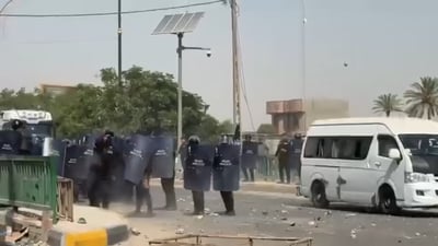 Riot police disperse Babil water protest, injuring four and arresting ten