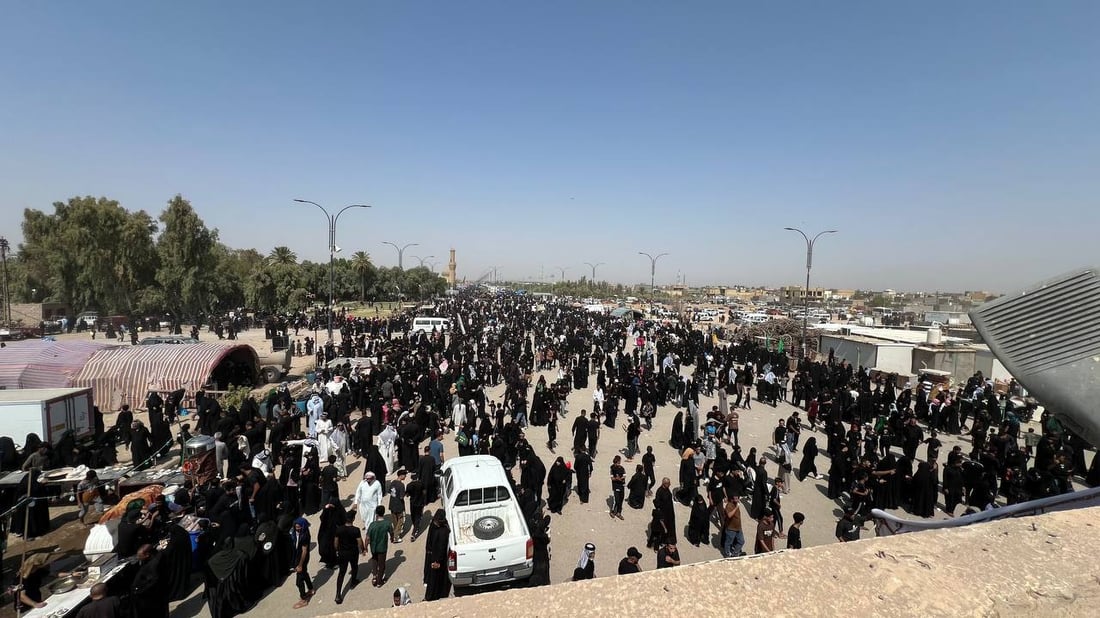 قضاء الحي تحول إلى كربلاء ثانية.. الآلاف يحيون زيارة الأربعين عند مرقد سعيد بن جبير