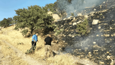 25 دۆنم زەوی لە شاخی زمناکۆ سووتا و ئاژەڵە کێوییەکان سەلامەتن