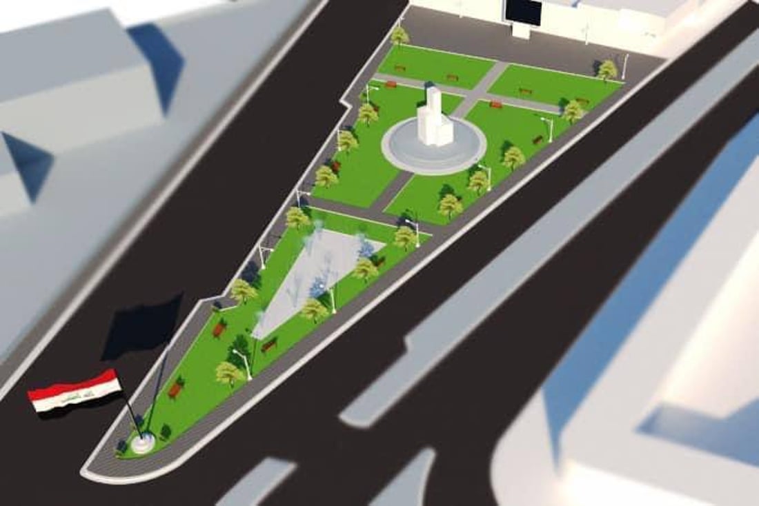 الكوت تحول ساحة التظاهرات إلى حديقة عامة ونصب للحرية ونافورات (صور)