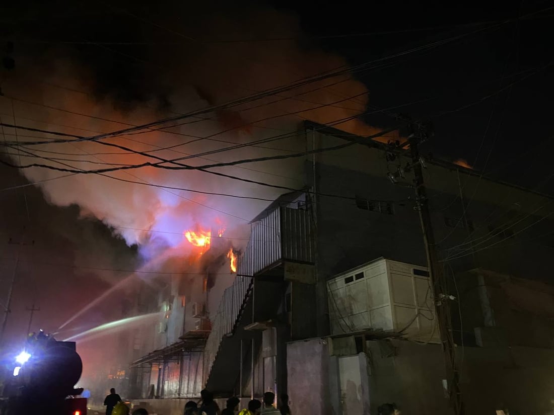 مشاهد من حريق أربيل الكبير الآن: تجنبوا شارع 60