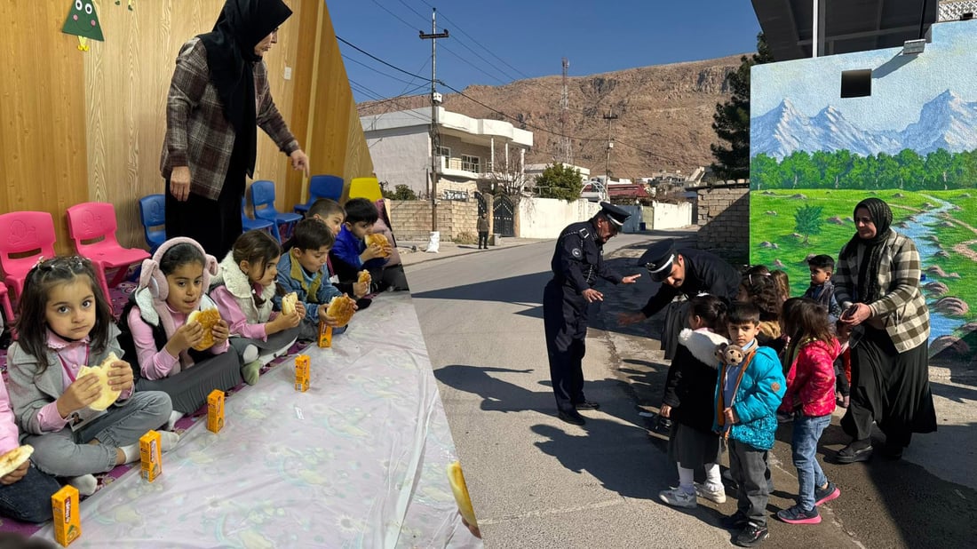 هاتوچۆى هه‌ریر‌ منداڵانى باخچه‌یه‌كی ساوایانی ئاشناى هێماكانى هاتوچۆ كرد