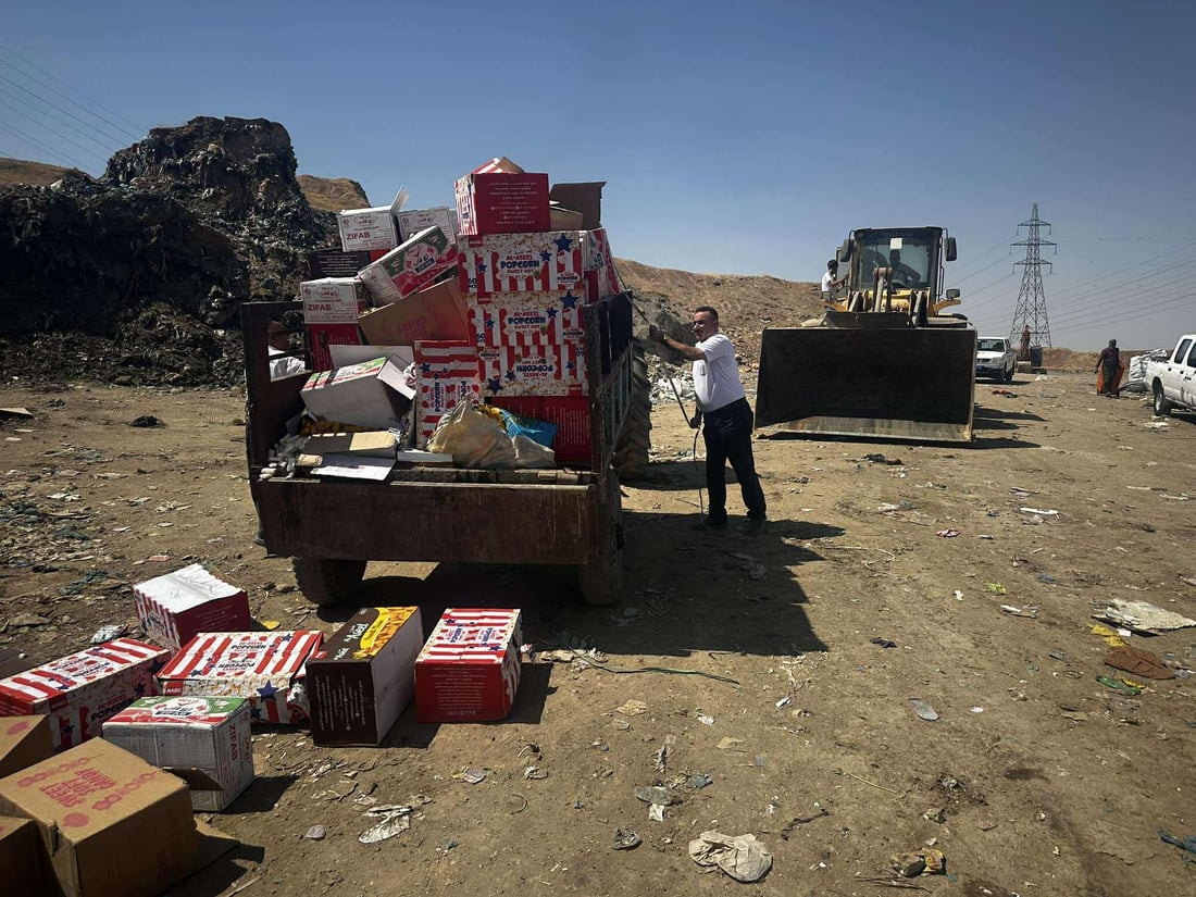 سێ تۆن شمەک و خۆراکی ماوەبەسەرچوو لە چەمچەماڵ لەناوبران