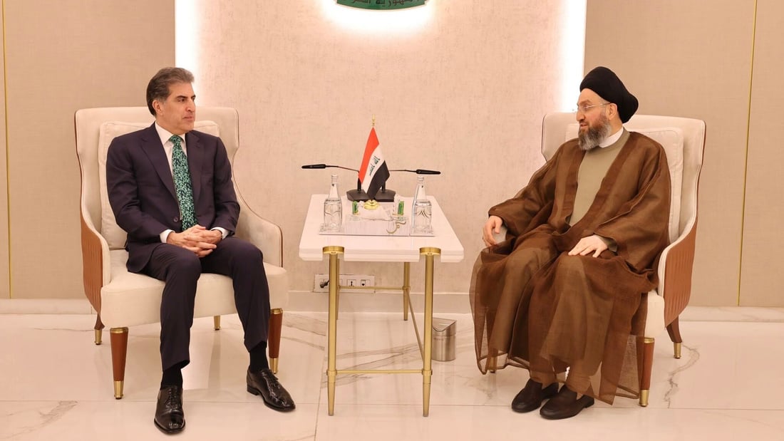 الحكيم وبارزاني يؤكدان على تذويب الخلافات وتمتين العلاقات