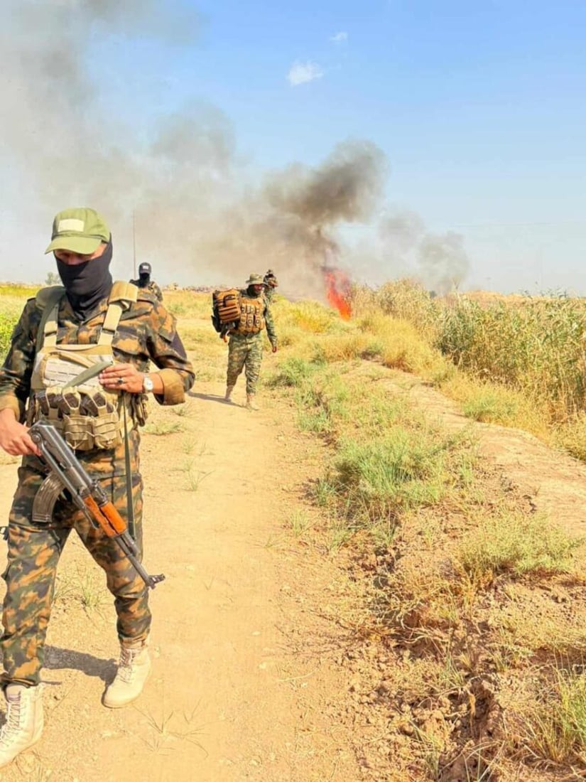 الحشد يحرق أوكاراً محتملة لداعش ويؤمن مناطق استراتيجية في كركوك