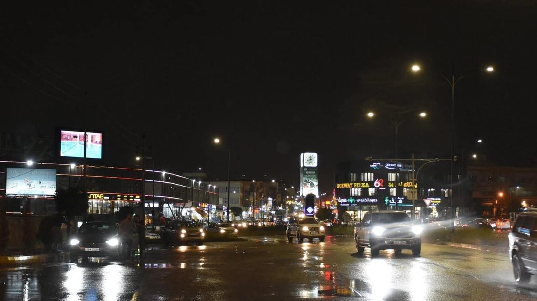 شەقامی قڕگەی سلێمانی رووناک کرایەوە