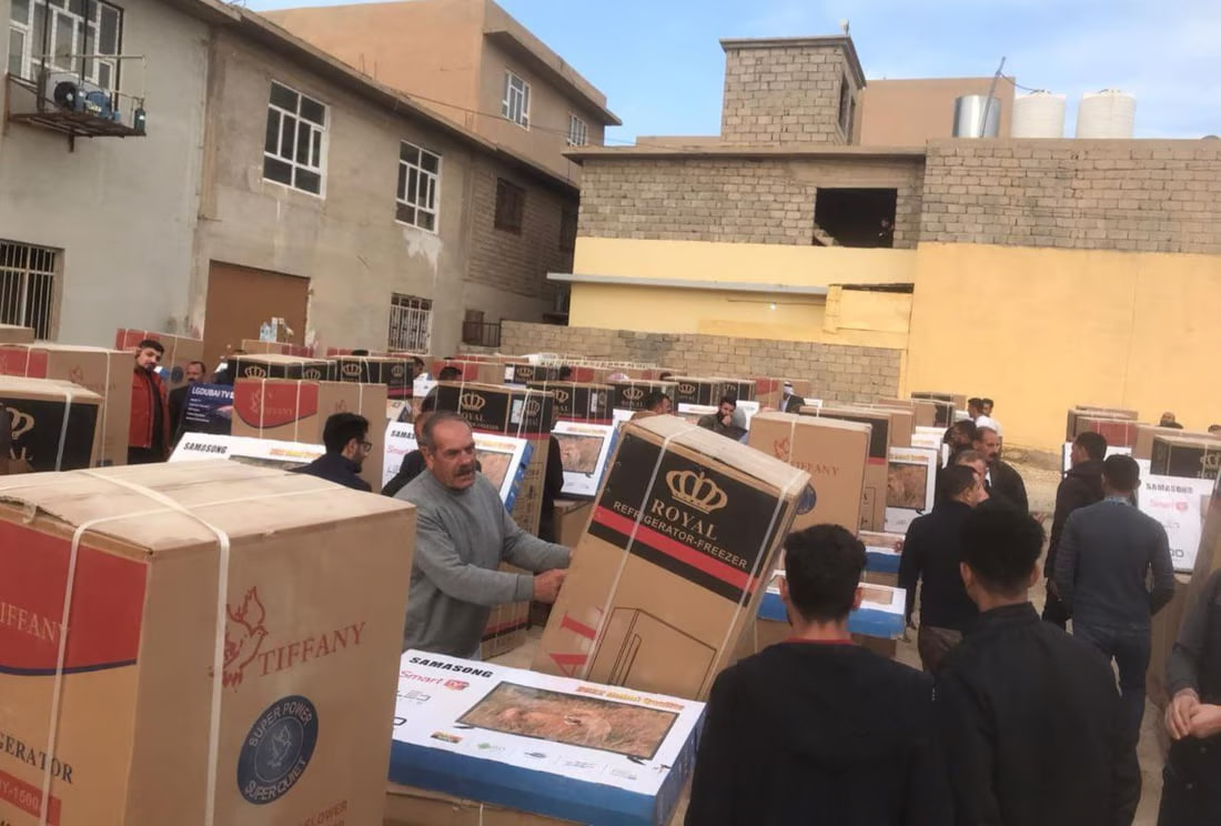 Ministry of Migration distributes appliances to Yazidi families returning to Sinjar