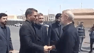 لاريجاني يصل النجف والمحافظ كناوي باستقباله (فيديو)