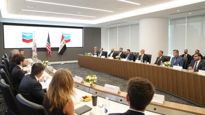 الزيدي يفتح ملف النفط مع شيفرون.. توسعة الإنتاج وتعدد المنافذ على طاولة هيوستن