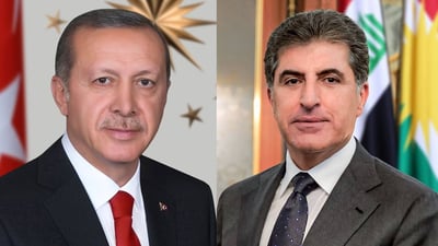 أردوغان يتصل برئيس الإقليم ونقاش عن مجريات الحرب وحلول التهدئة