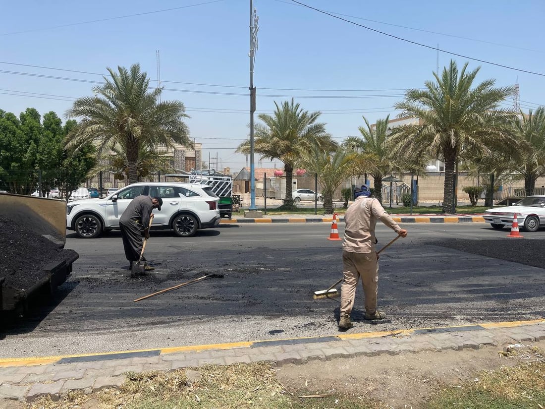 النجف تستغرب: لماذا تبلطون في وقت الذروة!.. والبلدية توضح