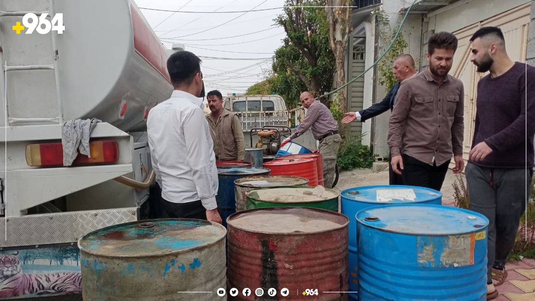 لە سەنتەری شاری سلێمانی دەست بە دابەشکردنی نەوت دەکرێت