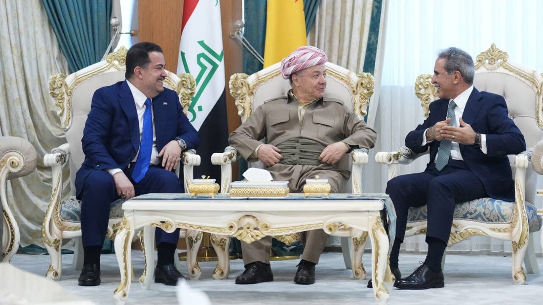 الخزعلي صالح زيدان والسوداني واندلع الخلاف ثانية.. حتى تدخل البارزاني