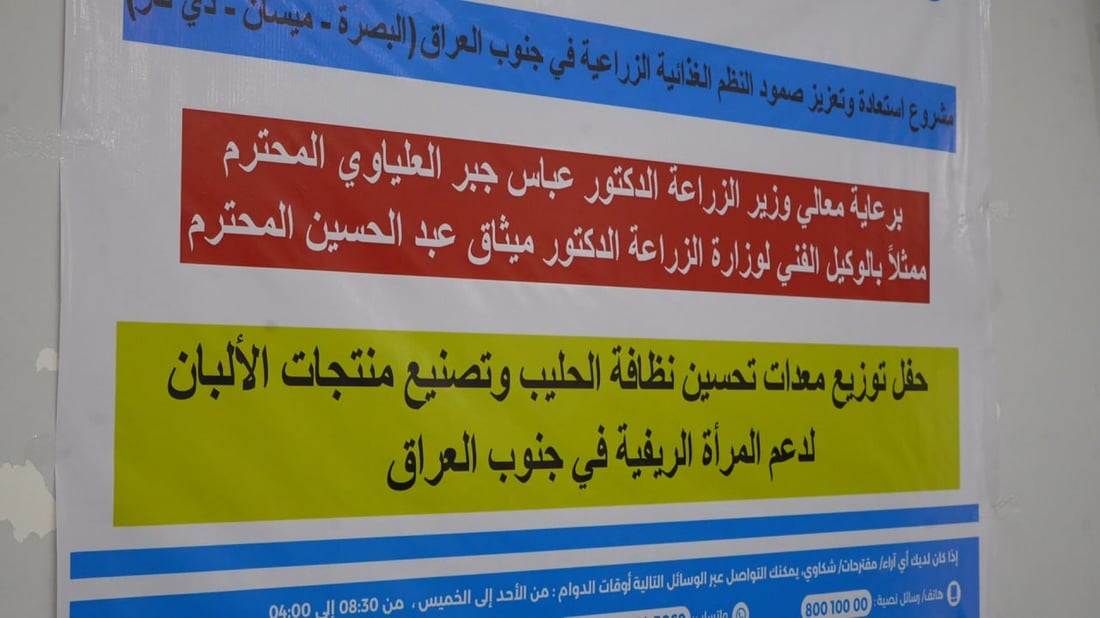 صور: أوروبيون يدربون سيدات الأهوار لتطوير منتجات الجاموس ويقدمون طناجر حديثة