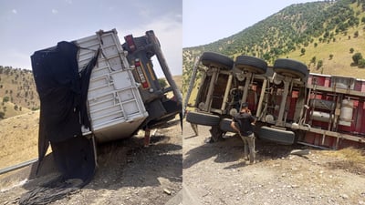 بارهەڵگرێک وەرگەڕا و شۆفێرەکەی گیانی لەدەست دا