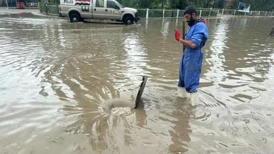 عمال البلدية يحاولون دون جدوى.. شوارع “آلتون كوبري” غرقت تماماً (فيديو)