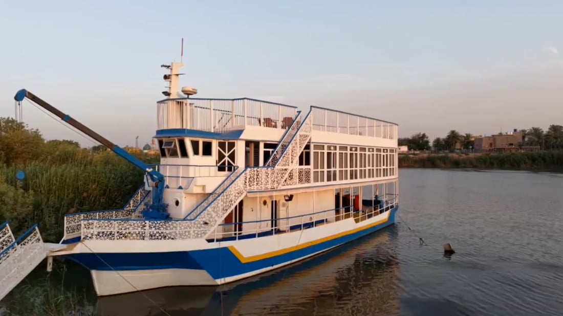 Converted river yacht in Wasit waiting on permits before it can carry passengers