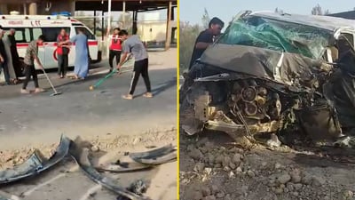 حادث تصادم بين نيسان وستاركس يودي بحياة شخصين وإصابة 5 آخرين في ذي قار