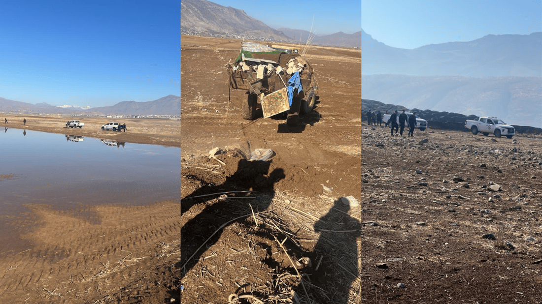 کۆمەڵێک گۆمی ئاو و سیپەی راوچییان لە دەشتی دێلیزیان تێکدران