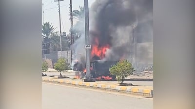 فيديو: أمر فوج في حشد الأنبار يفقد إحدى ساقيه جراء انفجار بالقائم
