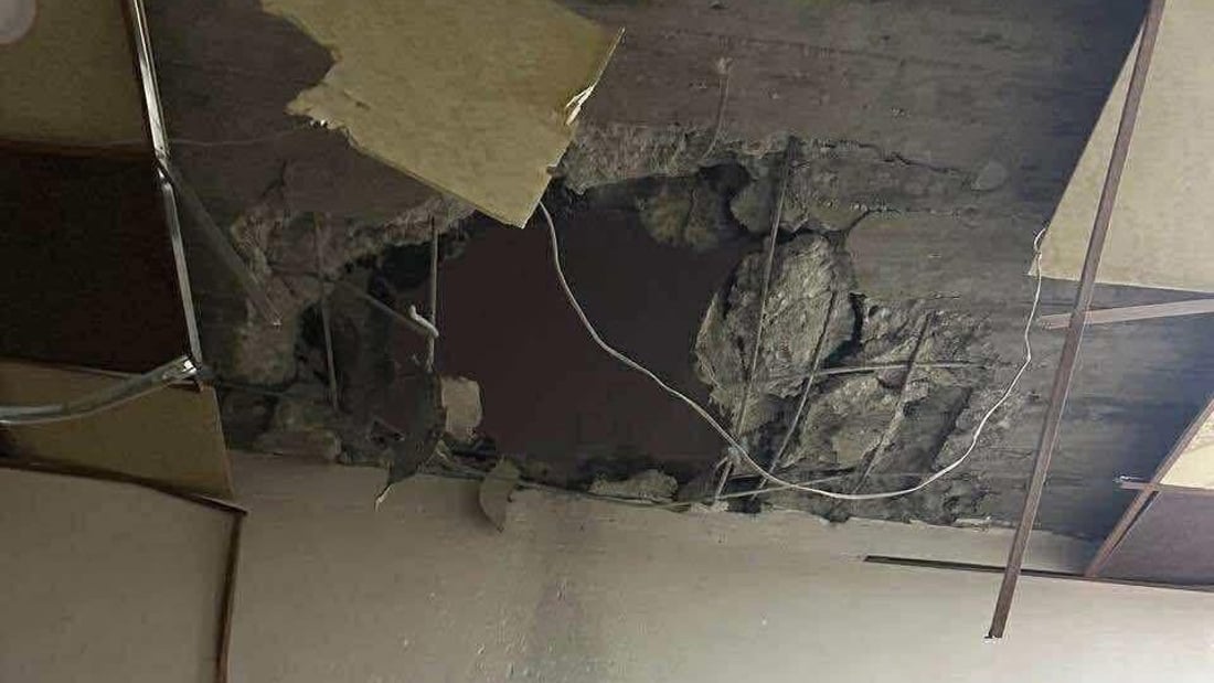 مشاهد من سقوط القذيفة على بيت وسط كركوك