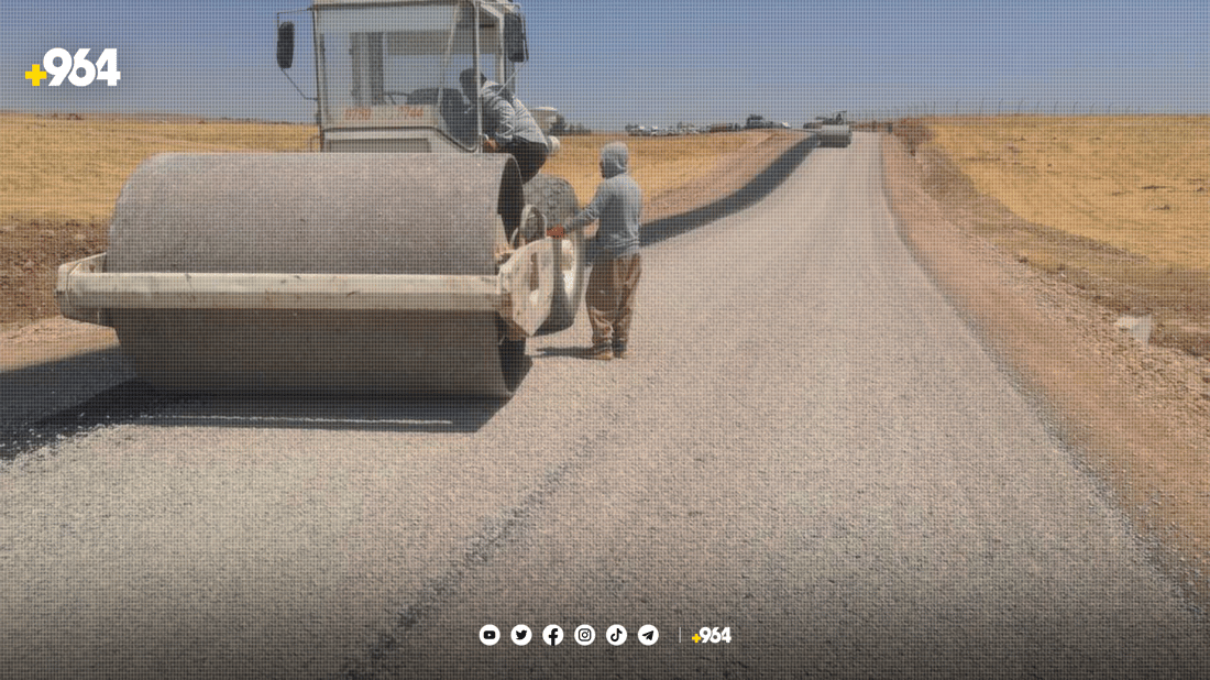 رێگای 15 گوندی سنووری ئاکرێ و بەردەڕەش قیرتاو دەکرێت