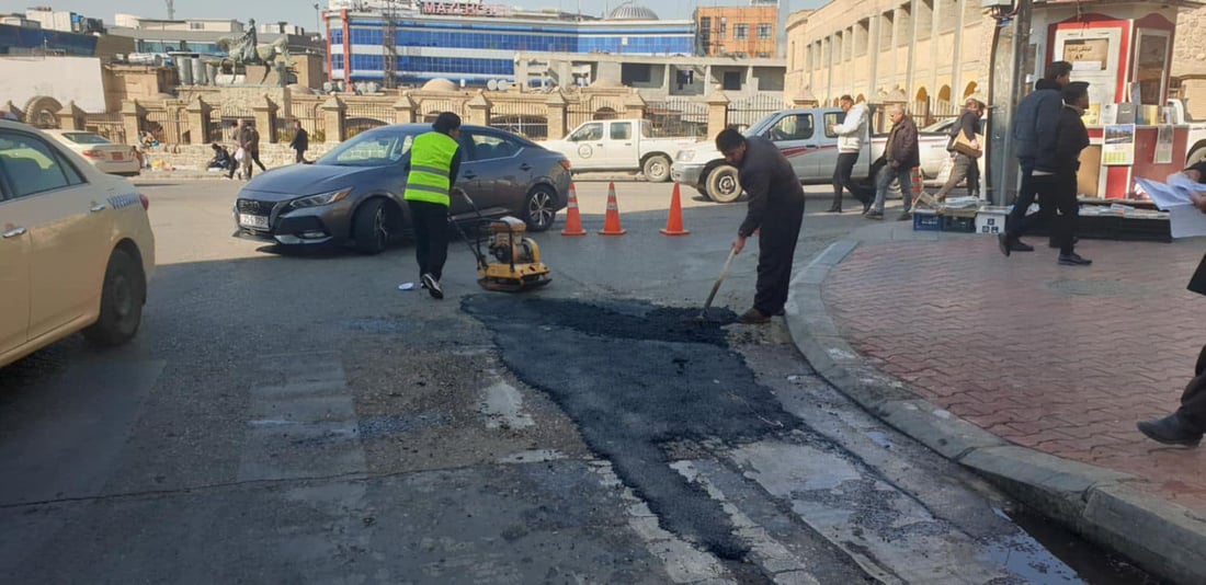 شارەوانی سلێمانى شەقامەکان پینە دەکات