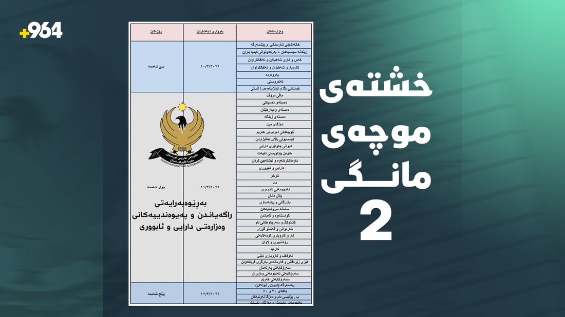 خشتەی موچەی مانگی 2 بڵاوکرایەوە