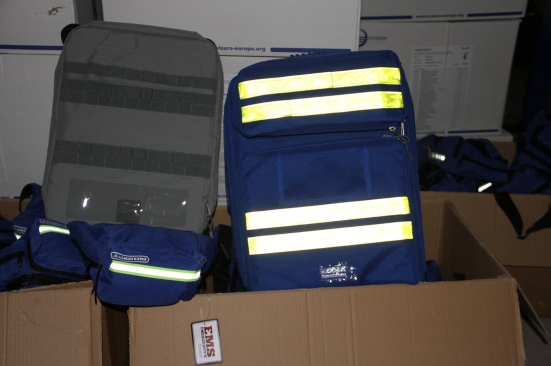 دەزگای مین ژمارەیەک کەلوپەلی پزیشکی و دیماینەری وەرگرت