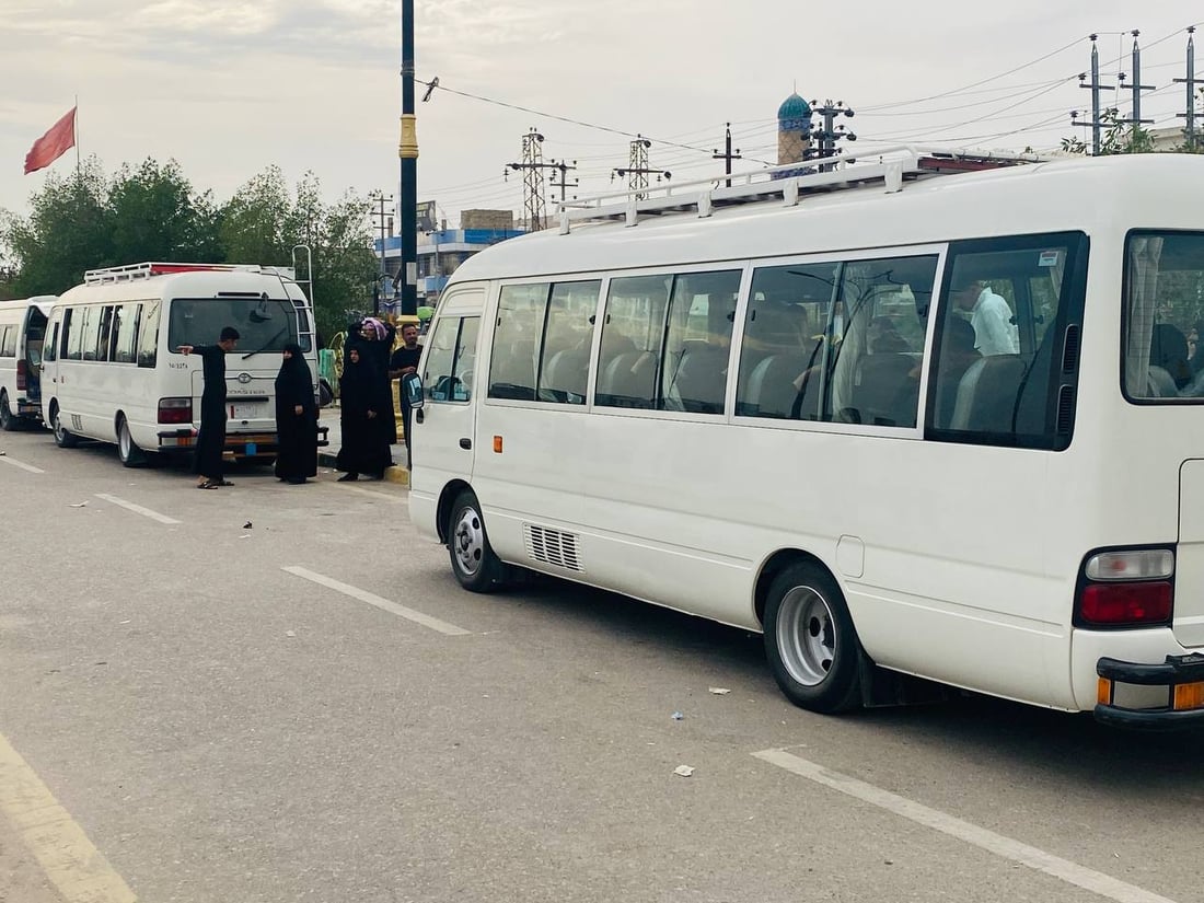 صور من العمارة: المنشآت تنقل أهل ميسان إلى كربلاء والنجف لقضاء العيد